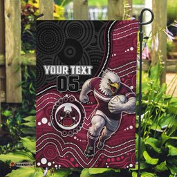 Custom Sea Eagles Garden Flag Bird Mascot With Aboriginal Indigenous DT05