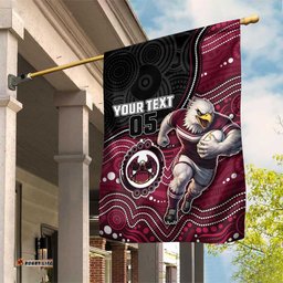 Custom Sea Eagles Garden Flag Bird Mascot With Aboriginal Indigenous DT05