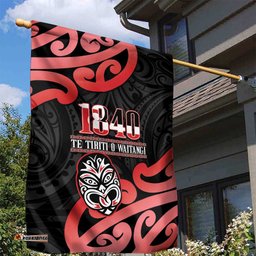 New Zealand 1840 Waitangi Day Garden Flag Aotearoa Haka Mask - Red Version LT14