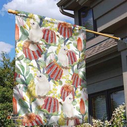 Little Corella Australia Cockatoo Garden Flag Cacatua Sanguinea Banksia Seamless White LT14