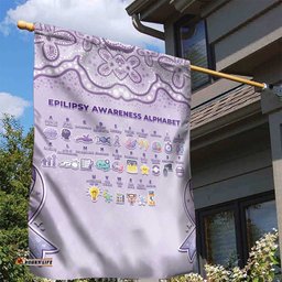 Epilepsy Awareness Alphabet Garden Flag Purple Ribbon Butterfly Cute Style DT05