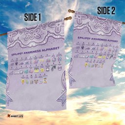 Epilepsy Awareness Alphabet Garden Flag Purple Ribbon Butterfly Cute Style DT05