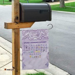 Epilepsy Awareness Alphabet Garden Flag Purple Ribbon Butterfly Cute Style DT05