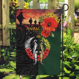 New Zealand and Australia ANZAC Day Garden Flag Lest We Forget Indigenous and Maori Pattern LT03