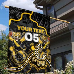 Custom Richmond Football Garden Flag Aboriginal Dot Art Pattern DT05