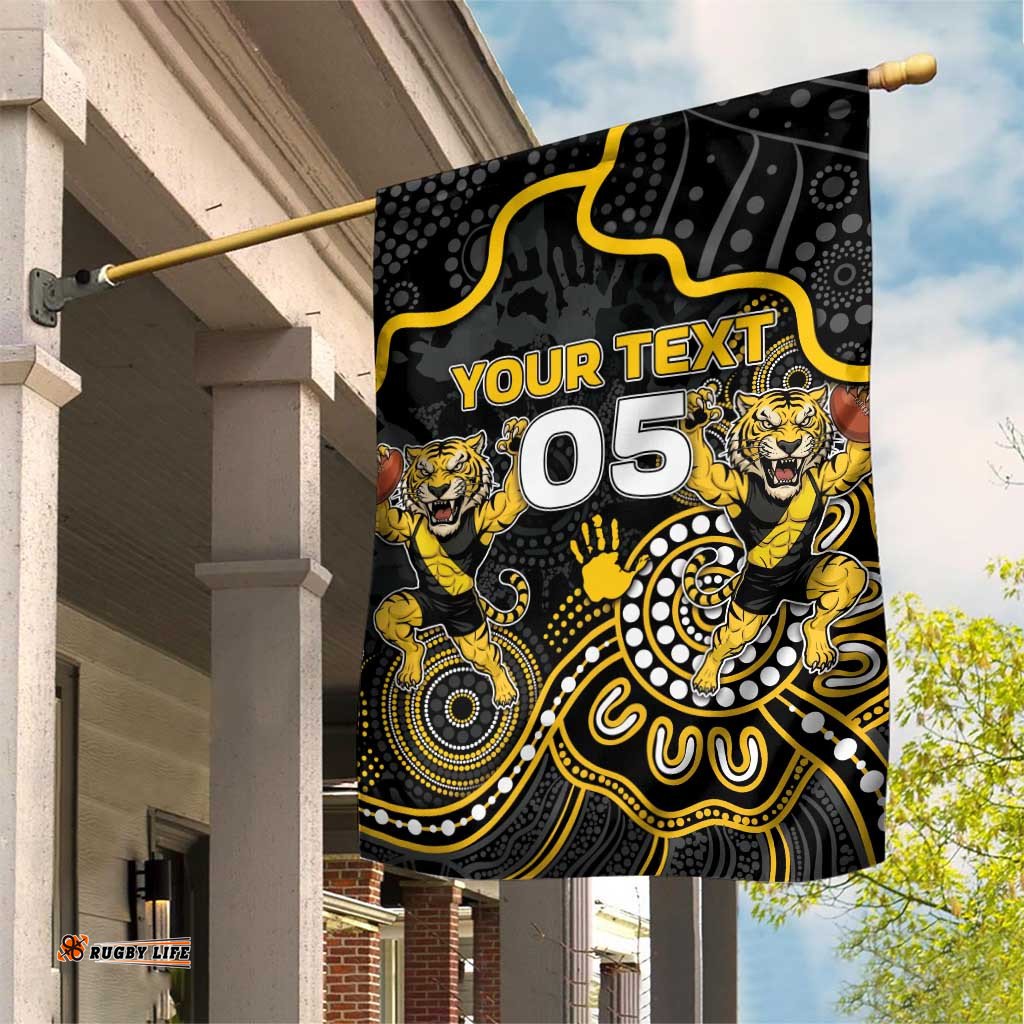 Custom Richmond Football Garden Flag Aboriginal Dot Art Pattern DT05