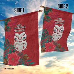 Maori Wheku Meri Kirihimete Personalised Garden Flag All Red Indigenous Maori Motif LT9