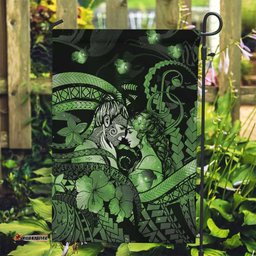 Maori Romantic Valentine Garden Flag The Hongi Kiss Green Galaxy DT05