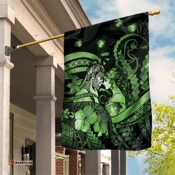 Maori Romantic Valentine Garden Flag The Hongi Kiss Green Galaxy DT05