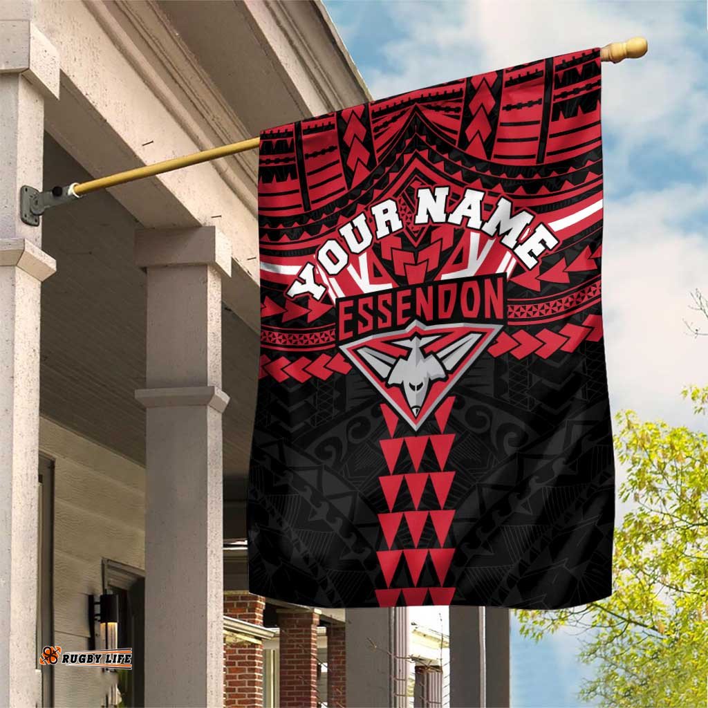 Personalized Essendon Bombers Garden Flag Polynesian Tribal Pattern Heritage Football TS04