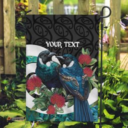 Personalised Valentine's Day New Zealand Garden Flag Tui Bird Couple Kowhaiwhai Mix Pohutukawa LT14