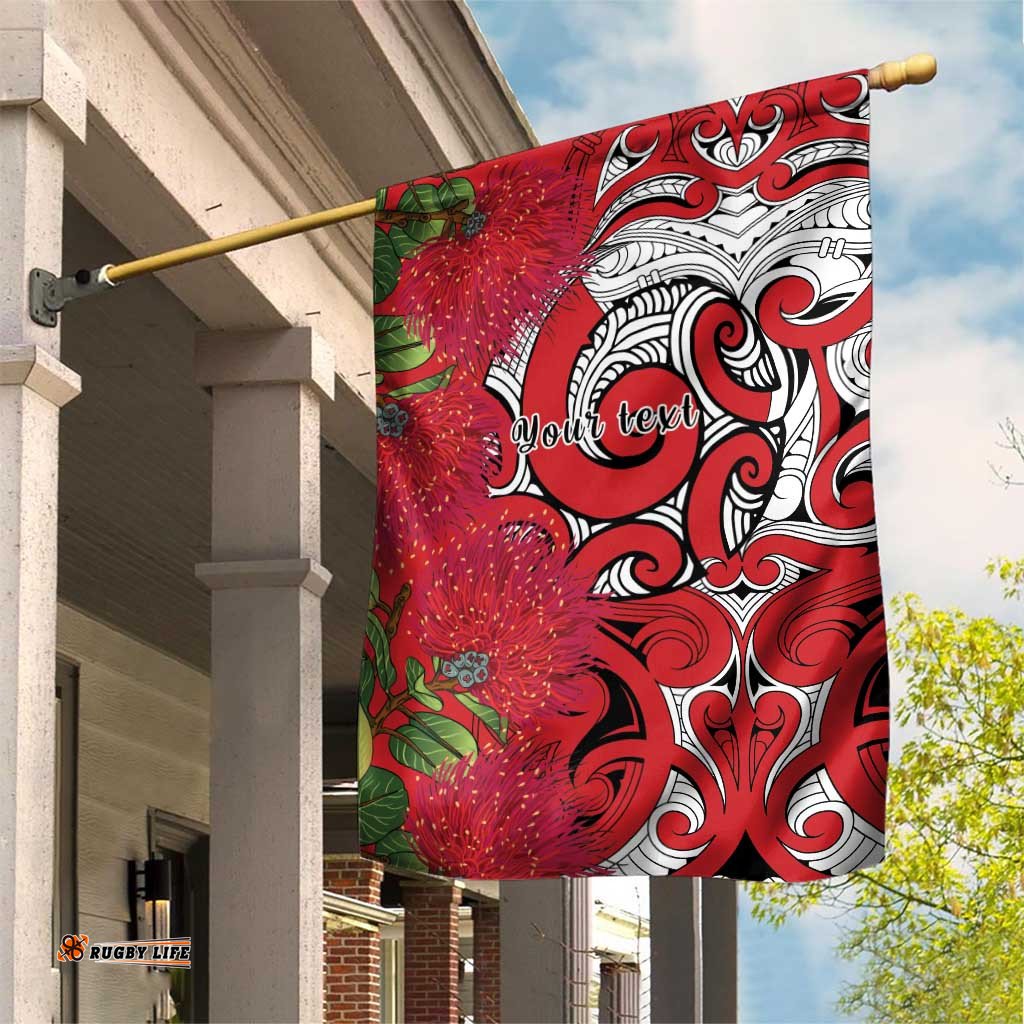Personalised New Zealand Koru Pohutukawa Garden Flag Meri Kirihimete Aroha for Christmas LT9