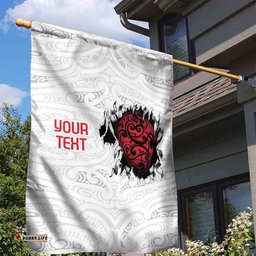 New Zealand Maori Heart Tribal Personalised Garden Flag Polynesian Patterns LT9