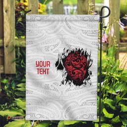 New Zealand Maori Heart Tribal Personalised Garden Flag Polynesian Patterns LT9