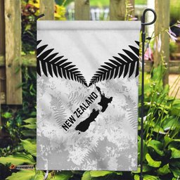 Custom New Zealand Silver Fern Football Garden Flag Go Aotearoa Grunge White LT14