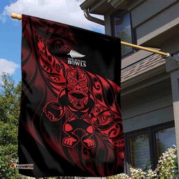 New Zealand Lawn Bowls Garden Flag Red Maori Warrior Tribal Silver Fern LT9
