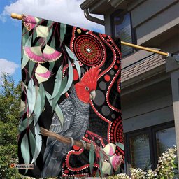Gang-gang Cockatoo Australia Garden Flag Eucalyptus Blossoms Aboriginal Art LT14