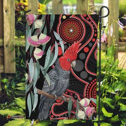 Gang-gang Cockatoo Australia Garden Flag Eucalyptus Blossoms Aboriginal Art LT14