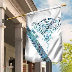 Kahui Whetu Paua shell Kowhaiwhai Taniko Personalised Garden Flag Manta Ray Shark-Turtle Maori Tribal Style LT9