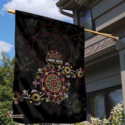 NAIDOC Deadly 50 Years Garden Flag Aboriginal Black Gold Boomerang Art LT9