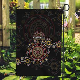 NAIDOC Deadly 50 Years Garden Flag Aboriginal Black Gold Boomerang Art LT9