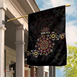 NAIDOC Deadly 50 Years Garden Flag Aboriginal Black Gold Boomerang Art LT9