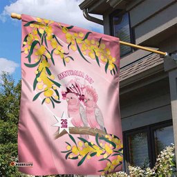 Galah Australia Day Garden Flag 26th January Golden Wattle Pink Color LT14