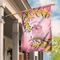 Galah Australia Day Garden Flag 26th January Golden Wattle Pink Color LT14