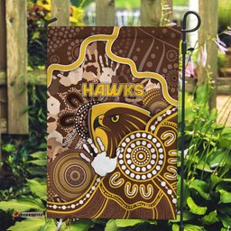 Hawks Football Garden Flag Aboriginal Dot Art Pattern DT05