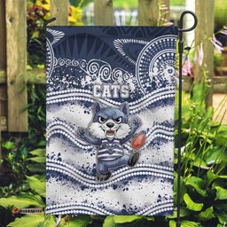 Geelong Navy Garden Flag Playful Cat Kicking Ball DT05