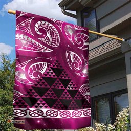Matariki New Zealand Garden Flag NZ Niho Taniwha Maori New Year Pink Galaxy LT14