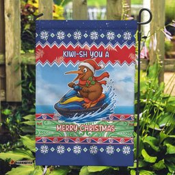 New Zealand Christmas Garden Flag Funny Jet Ride Kiwi Xmas LT05