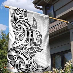 New Zealand Hammerhead Shark Garden Flag Maori Haehae Mangopare White LT14