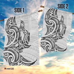 New Zealand Hammerhead Shark Garden Flag Maori Haehae Mangopare White LT14