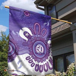 NAIDOC Week 2026 Garden Flag 50 Years Deadly Dhari Purple Aboriginal Art LT14