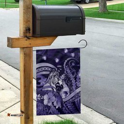 Maori Romantic Valentine Garden Flag The Hongi Kiss Purple Galaxy DT05