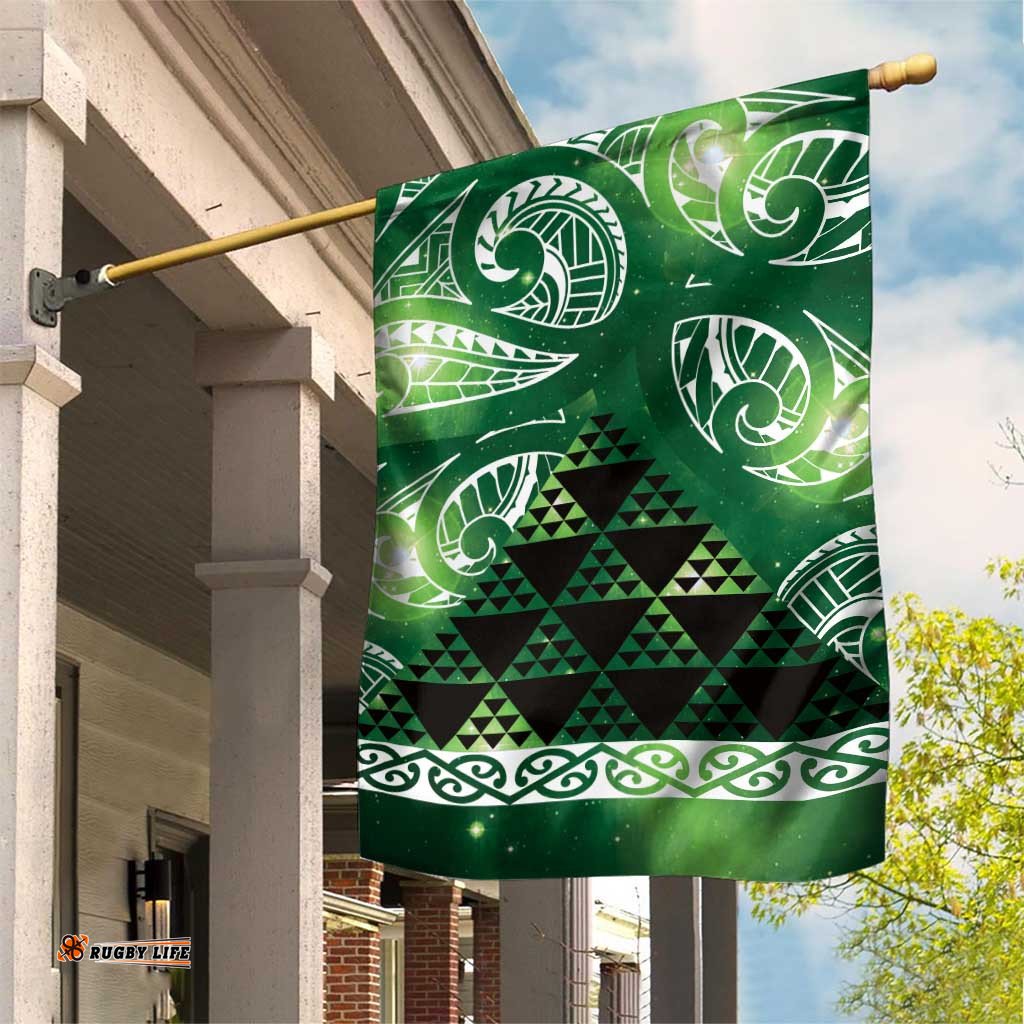 Matariki New Zealand Garden Flag NZ Niho Taniwha Maori New Year Green Galaxy LT14