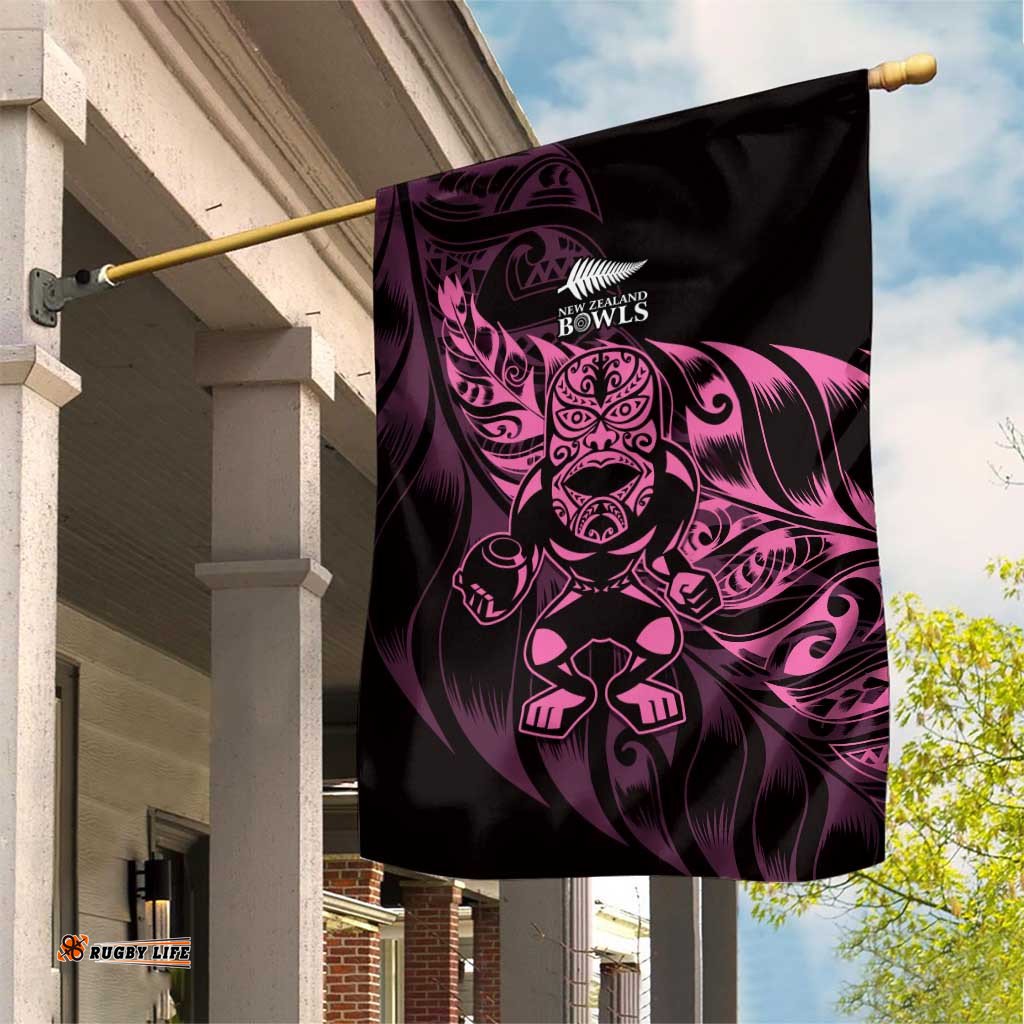New Zealand Lawn Bowls Garden Flag Pink Maori Warrior Tribal Silver Fern LT9