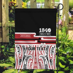 Personalised Toitu Te Tiriti Aotearoa 1840 Garden Flag Red Kowhaiwhai Puhoro LT9