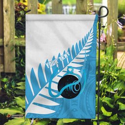 New Zealand Lawn Bowls Prostate Cancer Custom Garden Flag Aotearoa Maori Silver Fern Blue Ribbon LT14