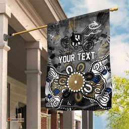 Personalized Collingwood Magpies Garden Flag Aboriginal Dot Painting Graffiti Style TS04