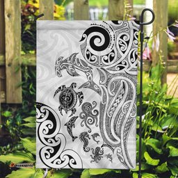 New Zealand Sea Animals with Maori Tribal Tattoo Garden Flag White Color LT03