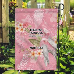 Personalised Galah Cockatoo Fighting in Pink Garden Flag Australian Breast Cancer Spirit LT9