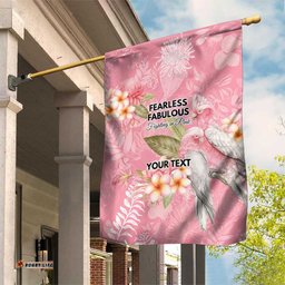 Personalised Galah Cockatoo Fighting in Pink Garden Flag Australian Breast Cancer Spirit LT9