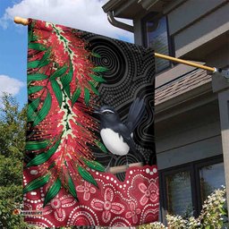 Willie wagtail Australia Garden Flag Aussie Bottlebrushes Aboriginal Art LT14