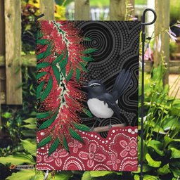 Willie wagtail Australia Garden Flag Aussie Bottlebrushes Aboriginal Art LT14
