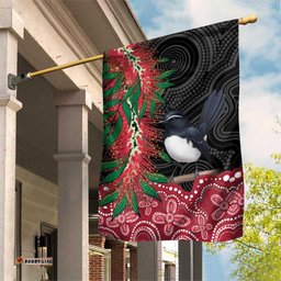 Willie wagtail Australia Garden Flag Aussie Bottlebrushes Aboriginal Art LT14