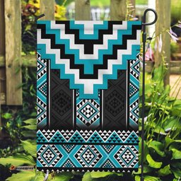 Turquoise Taniko Pattern Aotearoa Garden Flag Niho Taniwha Mix Poutama LT14