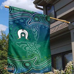 Torres Strait Islands Garden Flag Shark Indigenous Australian Tribal Dot Art TS04