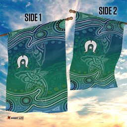 Torres Strait Islands Garden Flag Shark Indigenous Australian Tribal Dot Art TS04